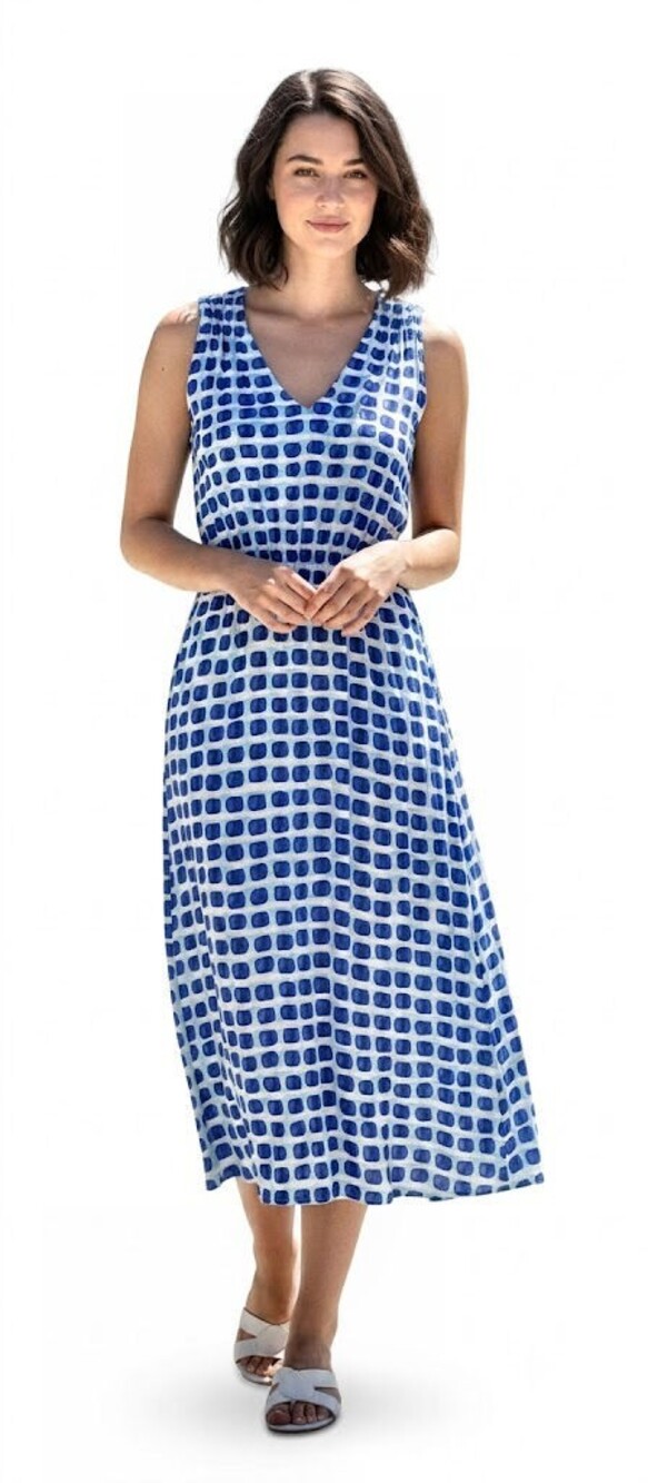 Kate Spade NY Island Stamp Tie Back Dress, Blue & White, Womens Size X-Small